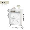 TIRAMISUBEST Farmhouse Shoe Cabinet - 2-Tier Flip-Down, Space-Saving (31"W x 44"H) - 3 of 4