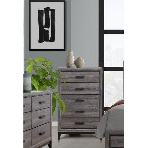 NicBex 5 Drawer Vertical Dresser,31.1 Inch Wide Rubber Wood Chest of Drawers for Bedroom,Living Room,Entryway,Hallway - 1 of 4