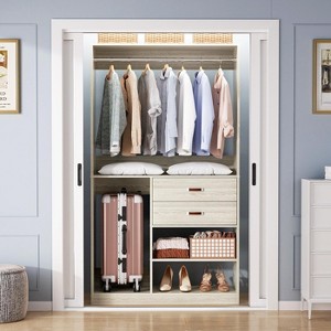 Aheaplus 40'' Freestanding Closet Organizer System with Hanging Rods, Drawers, Storage Shelves - 1 of 4