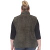 Plus Size Zip up High Pile Fleece vest -White Mark - 3 of 4