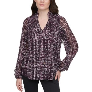 Calvin Klein Womens Leopard Print Pullover Blouse - 1 of 1