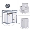 Wooden Baby Changing Table & Dresser with 3 Drawers, Laundry Hamper & Changing Pad¨CNursery Station for Newborns and Infants - 2 of 4