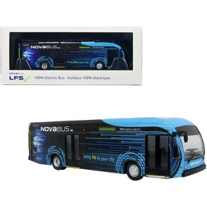 Nova Bus LFSe Electric Transit Bus "Bring Life to Your City" Black & Blue w/Graphics 1/87 (HO) Diecast Model by Iconic Replicas - 1 of 3