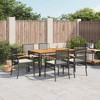 vidaXL Garden Dining Set Black, Cream White - 55.1" Table Length Chair 7-Piece - 2 of 4