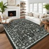 Washable Rugs for Living Room Non Slip Botanical Floral Bedroom Carpet Non-Shedding Low Pile Floor Cover Ultra-Soft Indoor Carpet for Kitchen - 3 of 4