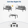 Heynemo Aluminum Outdoor Patio Furniture Set, Outdoor Sectional Metal Sofa with 5'' Cushion & Coffee Table for Balcony, Garden - 4 of 4