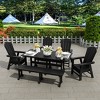 WestinTrends 6 Piece Outdoor Patio Dining Table and Armchair Dining Bench Set - 2 of 2