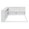 CAVINAS Full Size Floor Bed Modern Pine Bed Frame with L-Shaped Storage Bookcases and Sliding Door for Bedroom - 3 of 4