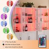 AMERLIFE 71"Tall Storage Cabinet with LED Lights, Large Bookcase with Acrylic Glass Doors - 4 of 4
