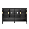 Merax 4-Door Geometric Sideboard with Dual Hooks, Adjustable Shelves, and Open Bottom Display - 3 of 4