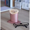 Juvale 2 Pack Eyeglass Holder Stand, Plush Lined Bedside Glasses Holder for Nightstand, Silver and Pink, 4.5 x 5 In - 3 of 4