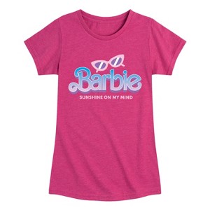 Girls' - Barbie - Sunglasses and Sun Fitted Short Sleeve Graphic T-Shirt - 1 of 3
