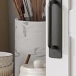 white cabinet + dark top panel