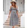 Clearlove Maternity Nursing Dress Womens V-Neck Spaghetti Strap Ruffle Sleeve Polka Dots A-Line Tiered Flowy Swing Dress - 3 of 4