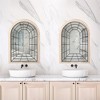 Uniquewise Arched Large 39.37 x 27.56 in Rustic Window Metal Mirror, Windowpane Shaped Decoration Farmhouse Big Wall Mounted Mirrors Boho Decor - 3 of 4