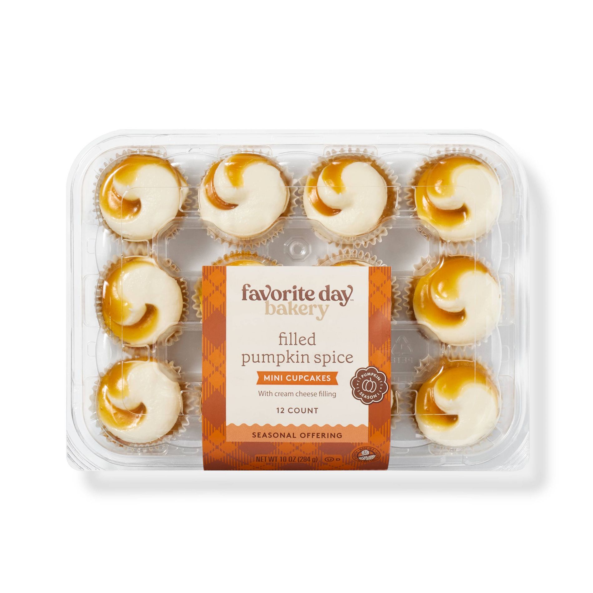 Harvest Pumpkin Spice Mini Cupcakes - 10oz/12ct - Favorite Day™