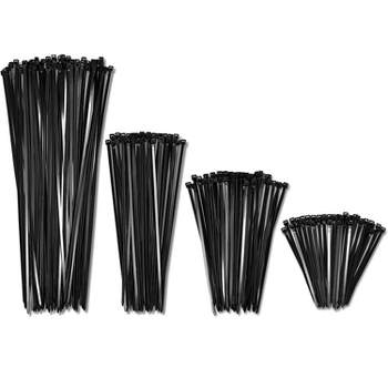 Bolt Dropper 4", 6", 8", 12" Zip Cable Ties 40lbs, 400 Pack, Black 100 each size
