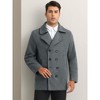 INSPIRE CHIC Men's Notched Collar Double-Breasted Formal Classic Peacoats - 2 of 4