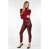 Slickblue Women's Animal Skin Vinyl Ankle Pants, Slim Fit, Edgy Design, Stretch Fabric, Burgundy Color, Size S-L - 4 of 4