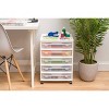 IRIS 5 Drawers Scrapbook Plastic Rolling Storage Cart with Organizer Top with Casters White - 4 of 4