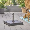 Maggift Square Umbrella Base with 2 Handles, Open Umbrella Maximum Diameter 13 Feet, Suitable for Patio, Poolside, Brown, 21.6" * 21.6" * 15" - 4 of 4