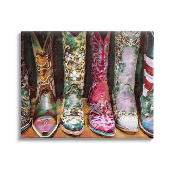 Stupell Industries Cowboy Boots Various Bold Designs Americana Apparel Canvas Wall Art