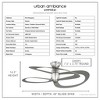 Urban Ambiance Luxury Modern Ceiling Fan 14.5''H x 48''W,  Hand-Painted Silver Finish,  Port-Macquarie Collection, UHP9341 - 3 of 4