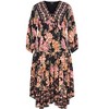 Women's Plus Size Devine Beauty Border Dress - black | CITY CHIC - 4 of 4