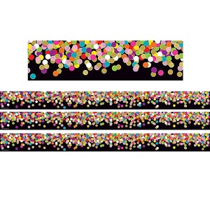 Teacher Created Resources Straight Border 2.75" x 210' Colorful Confetti on Black (TCR8898-3) - 1 of 2