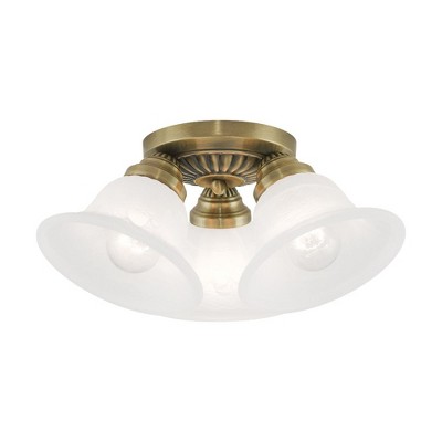 Livex Lighting Edgemont 3 - Light Flush Mount in  Antique Brass