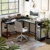 68"L Shaped Gaming Desk, Computer Desk with Power Outlets & LED Lights, Home Office Desk with File Drawer, Corner Desk with Monitor Shelf and Hook - 4 of 4