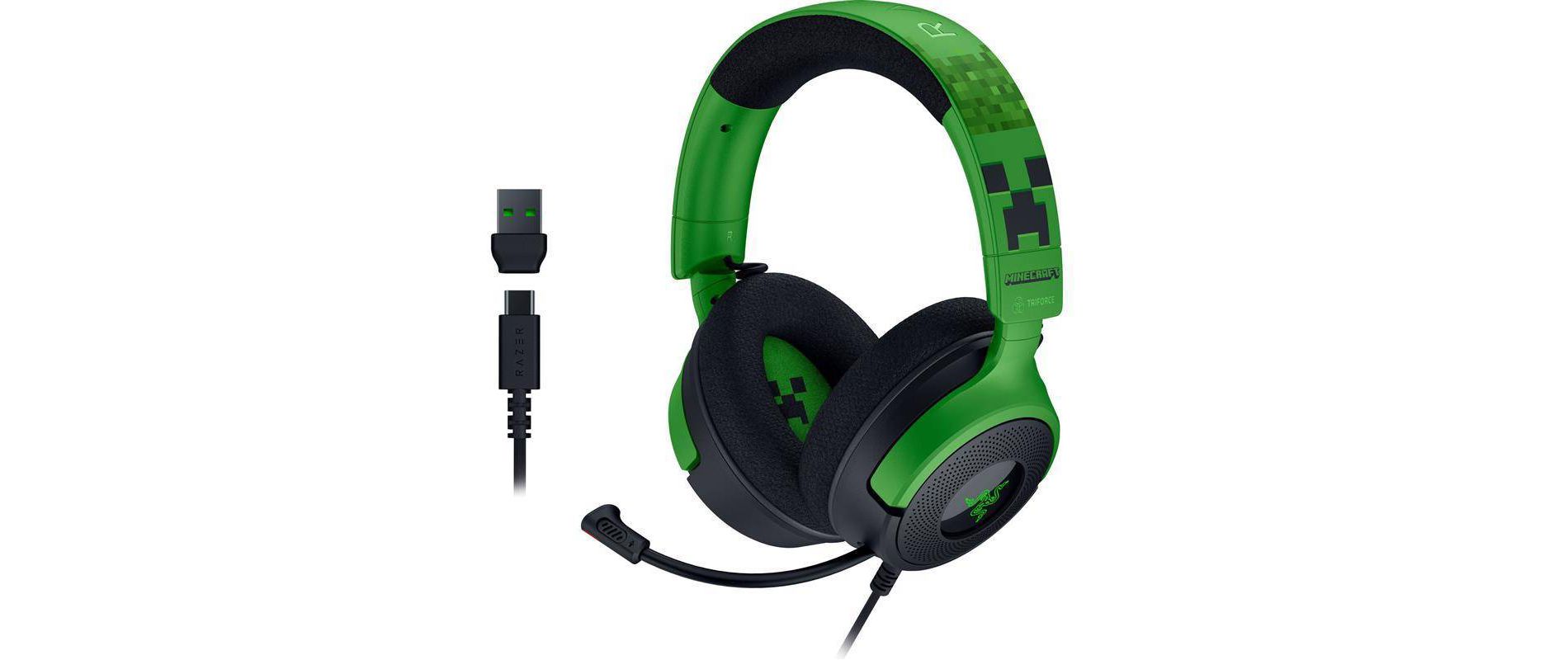 Razer Kraken V4 X Wired Gaming Headset - Minecraft Edition: USB, PS5 & Switch Compatible