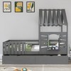 KIGFTSOD Twin Bed Frames for Kids,Twin Size House Bed With 2 Storage Drawers and Guardrails - 3 of 4
