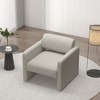 Single sofa chair, upholstered comfortable chair with armrests, for dining room/bedroom/living room/reception - BEIGE (30.9"*30.51"*30.11") - 3 of 4