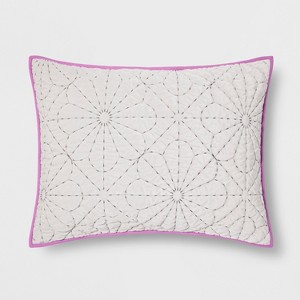 Velvet Stitch Sham Gray - Pillowfort