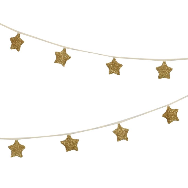 Meri Meri Gold Knitted Star Garland (12' with excess cord - Pack of 1), 1 of 7