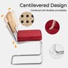 COWLOWN Red 2 Piece Mid - Century Modern Rattan Dining Chairs, Armless Cane Back with Upholstered Cushions, Dining Room - 2 of 4