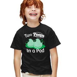 Easter Two Peeps In a Pod Kids T-Shirt For Youth Black - 1 of 4