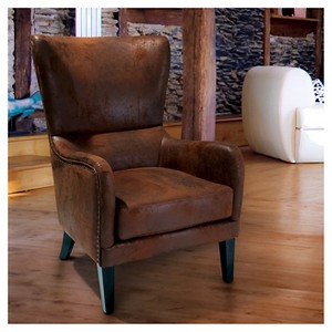 Lorenzo Studded Club Chair Brown - Christopher Knight Home - 1 of 4