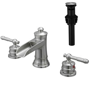 Kumasinova 8-Inch Widespread Bathroom Faucet with Pop-Up Drain & Double Lever Handles,Contemporary Vanity Faucet Basin Mixer Tap - 1 of 4