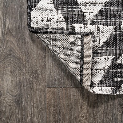 Andratx Black/Ivory Geometric Synthetic Indoor/Outdoor Rug