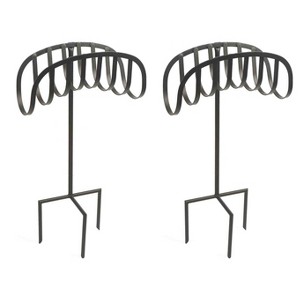 Liberty Garden LBG-647 Decorative Steel Metal Manager Garden Hose Storage Stands with 3 Prong Anchor Support and Powder-coated Finish (2 Pack) - 1 of 4