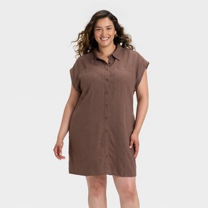 Women's Short Sleeve Mini Shirtdress - Universal Thread™ - 1 of 3