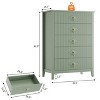 5 Drawer Dresser for Bedroom, 32"W Wooden Chest of Drawers with Metal Handles, Fluted Clothes Storage Organizer, Dresser Narrow Nightstand - 3 of 4