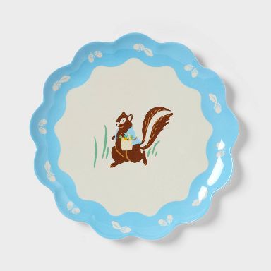 10" Novelty Squirrel Dinner Plate Blue - Pillowfort™