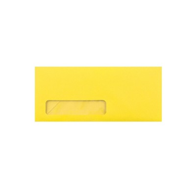 JAM Paper #10 Window Envelope 4 1/8" x 9 1/2" Yellow 25/Pack (5156482)