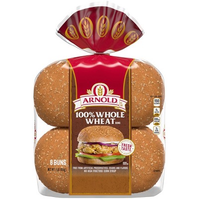 Arnold Select Whole Wheat Hamburger Buns - 16oz/8ct