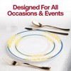 Smarty Had A Party White w/ Blue and Gold Rim Plastic Wedding Set - 30 Sets - 2 of 4