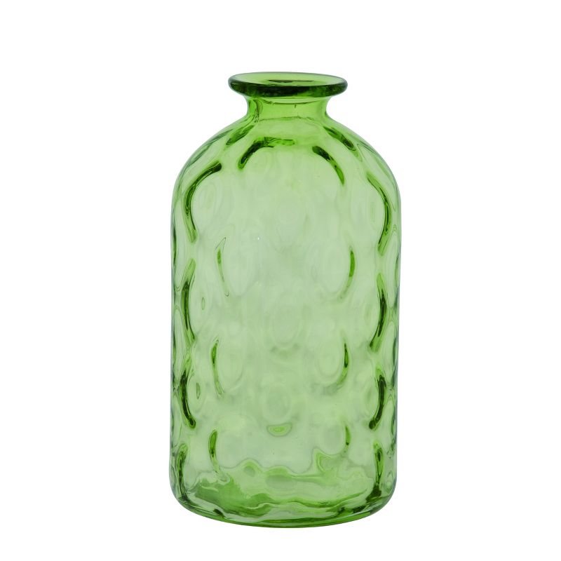 Transpac Glass 12.75 in. Green Spring Bubble Vase, 1 of 2
