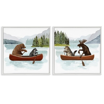 Stupell Industries Woodland Animals on Canoes, 24" x 24"